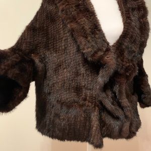Mink Stole/ shawl/wrap size s/m  dark brown